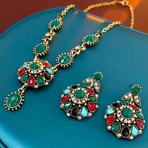 Vintage Mosaic Gem Jewelry Set